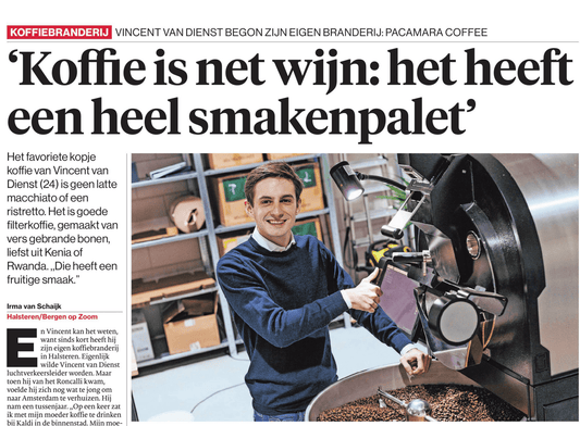 Krantenartikel Pacamara Coffee Roasters 23-10-23 © BN DeStem