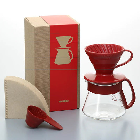 Hario V60 Dripper set 01 - Keramiek/Rood